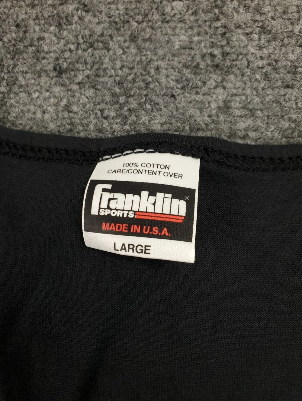 Vintage Franklin Sports Tank Top Large Black Racerback USA 90s Single Stitch